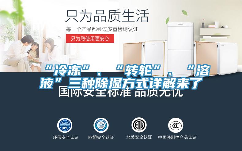 “冷凍”、“轉(zhuǎn)輪”、“溶液”三種除濕方式詳解來了
