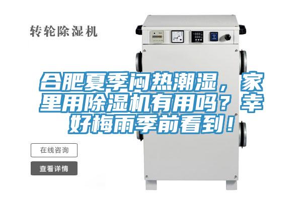 合肥夏季悶熱潮濕，家里用除濕機(jī)有用嗎？幸好梅雨季前看到！