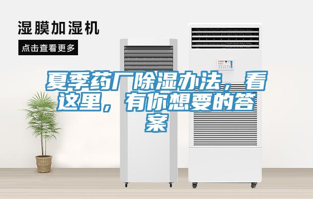 夏季藥廠除濕辦法，看這里，有你想要的答案