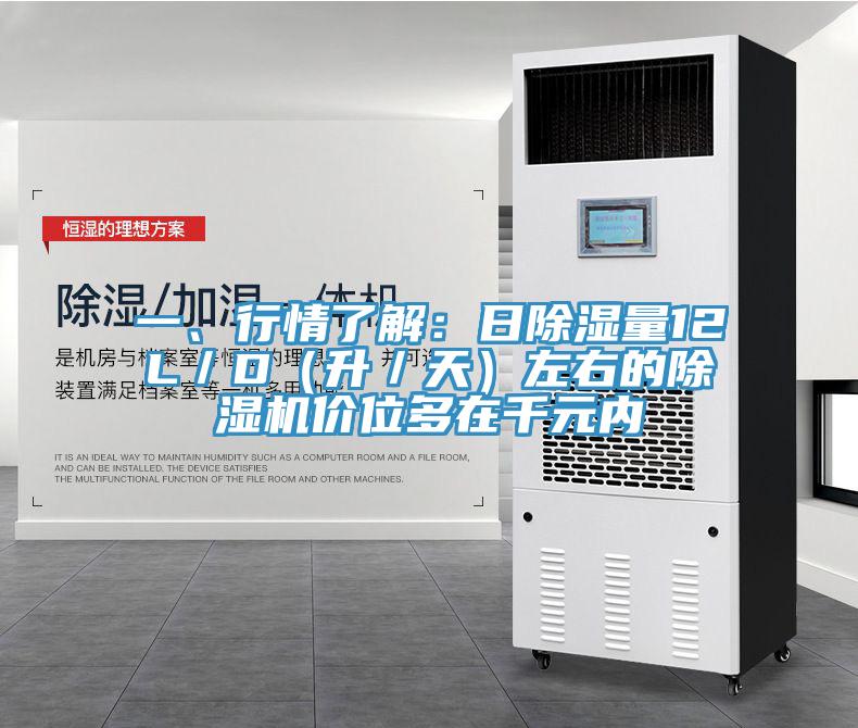 一、行情了解：日除濕量12L／D（升／天）左右的除濕機價位多在千元內