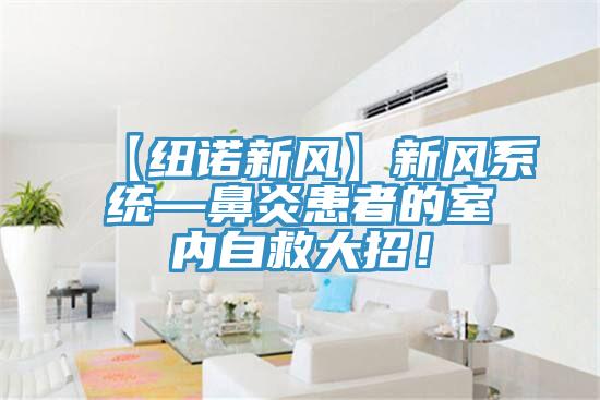 【紐諾新風(fēng)】新風(fēng)系統(tǒng)—鼻炎患者的室內(nèi)自救大招！