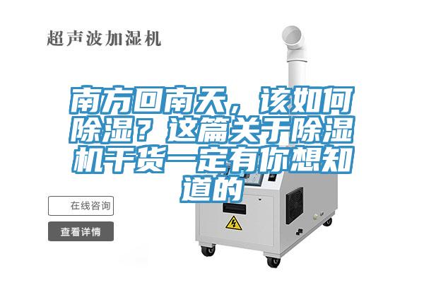 南方回南天，該如何除濕？這篇關(guān)于除濕機(jī)干貨一定有你想知道的