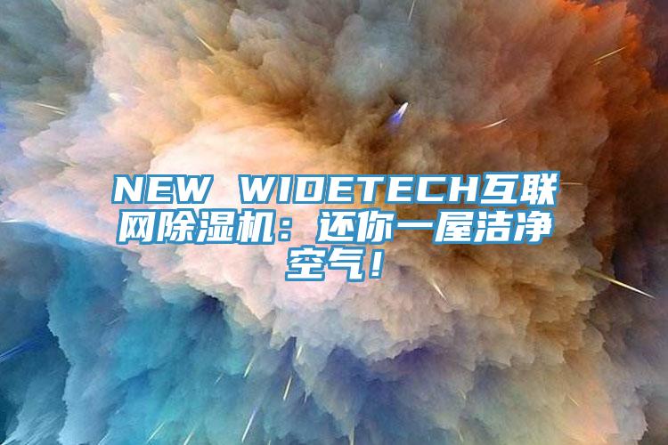 NEW WIDETECH互聯(lián)網(wǎng)除濕機：還你一屋潔凈空氣！