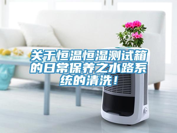 關(guān)于恒溫恒濕測試箱的日常保養(yǎng)之水路系統(tǒng)的清洗！