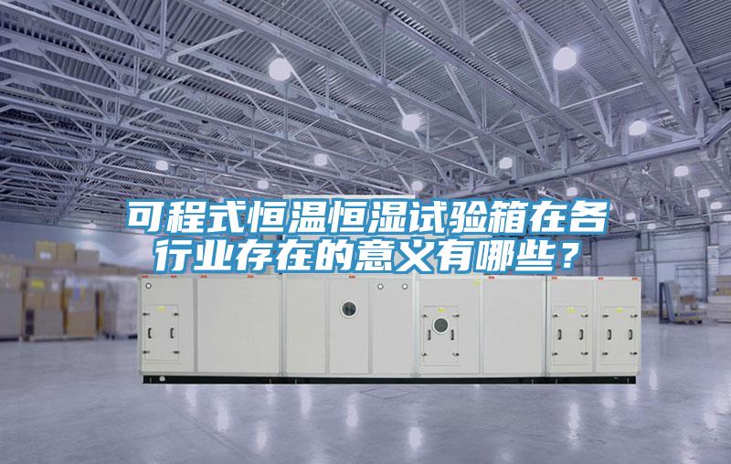 可程式恒溫恒濕試驗(yàn)箱在各行業(yè)存在的意義有哪些？