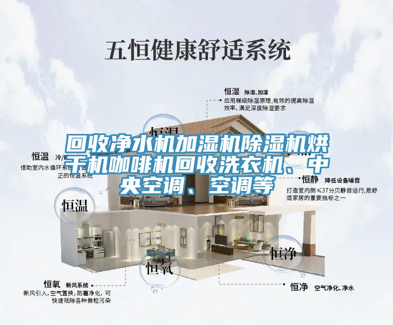 回收凈水機(jī)加濕機(jī)除濕機(jī)烘干機(jī)咖啡機(jī)回收洗衣機(jī)、中央空調(diào)、空調(diào)等
