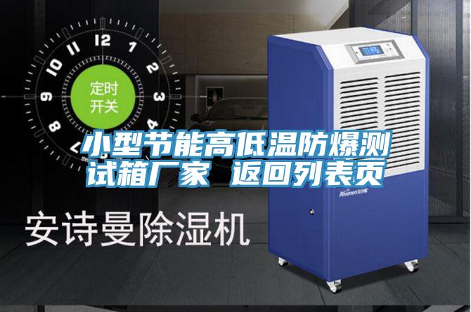 小型節(jié)能高低溫防爆測試箱廠家 返回列表頁