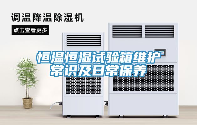 恒溫恒濕試驗箱維護常識及日常保養(yǎng)