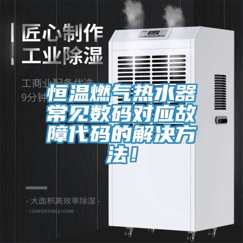 恒溫燃氣熱水器常見數碼對應故障代碼的解決方法！