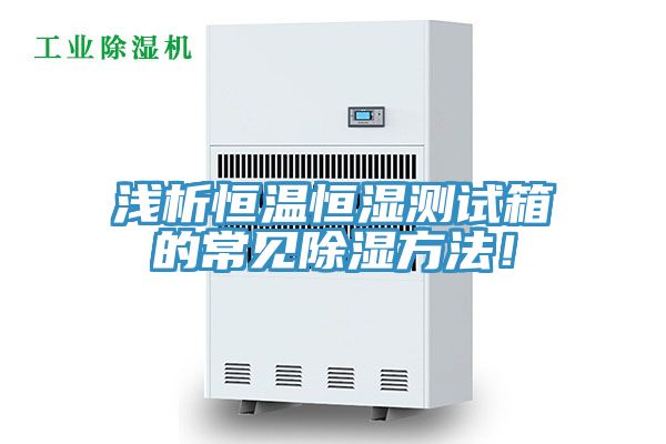 淺析恒溫恒濕測試箱的常見除濕方法！